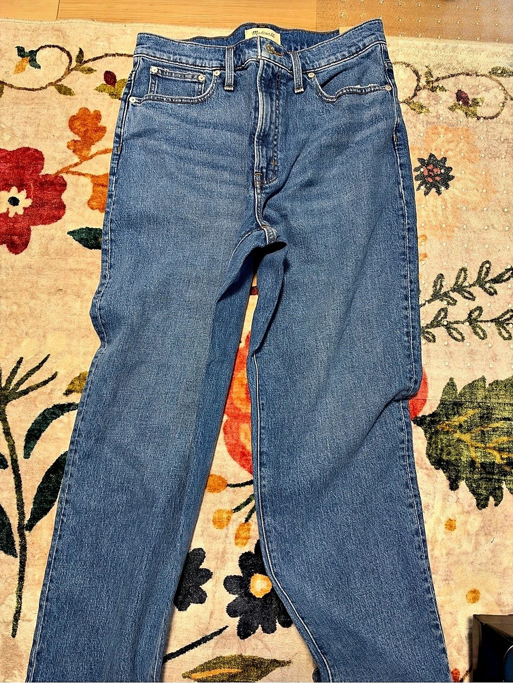Madewell The Perfect Vintage Straight Jean Straight Leg Jeans in Blue Waist 30
